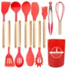 Silicone Wooden Handle Utensil Set