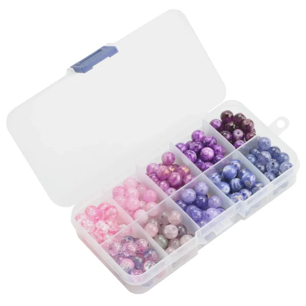 Crackle Crystal Glass Round Beads