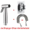 304 Stainless Steel Handheld Bidet Sprayer Set Toilet Spray Gun Self‑Cleaning Nozzle