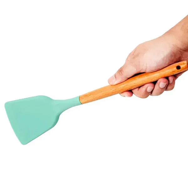 Silicone Wooden Handle Utensil Set