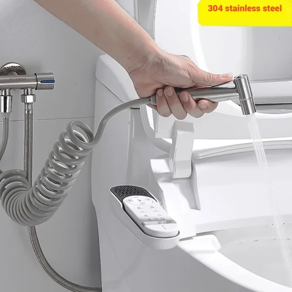304 Stainless Steel Handheld Bidet Sprayer Set Toilet Spray Gun Self‑Cleaning Nozzle