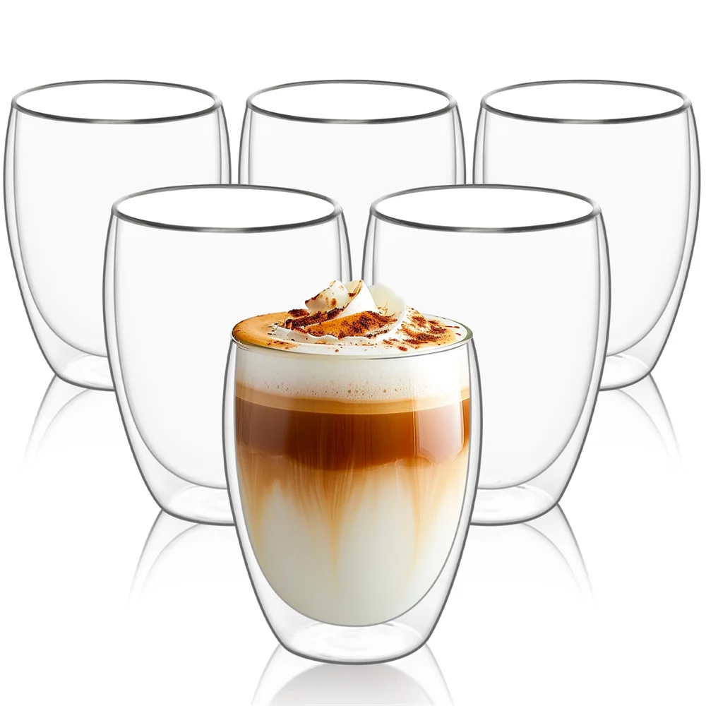 Double Wall Borosilicate Glass Cup Set