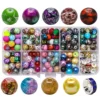 Crackle Crystal Glass Round Beads
