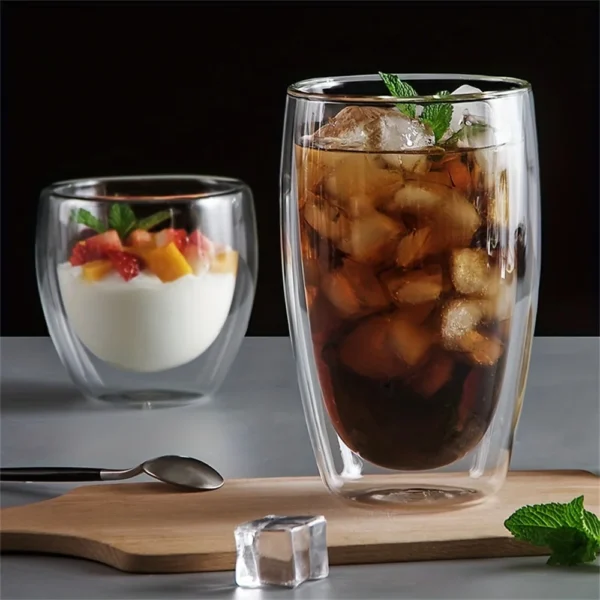 Double Wall Borosilicate Glass Cup Set