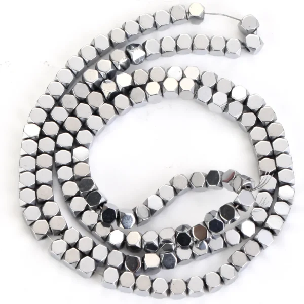Hematite Cube Spacer Beads