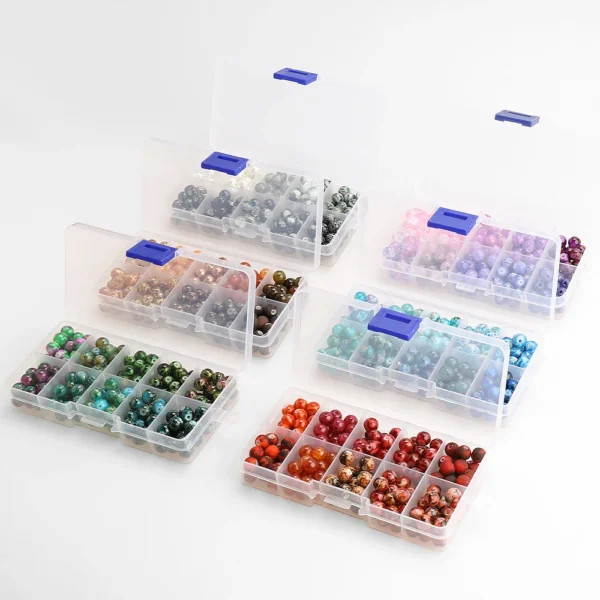 Crackle Crystal Glass Round Beads