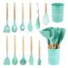 Silicone Wooden Handle Utensil Set