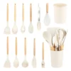 Silicone Wooden Handle Utensil Set