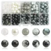 Crackle Crystal Glass Round Beads