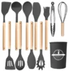 Silicone Wooden Handle Utensil Set