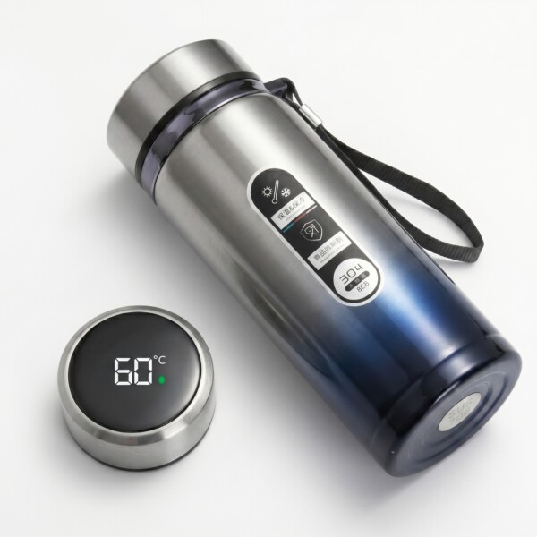 led temperature thermos bottle