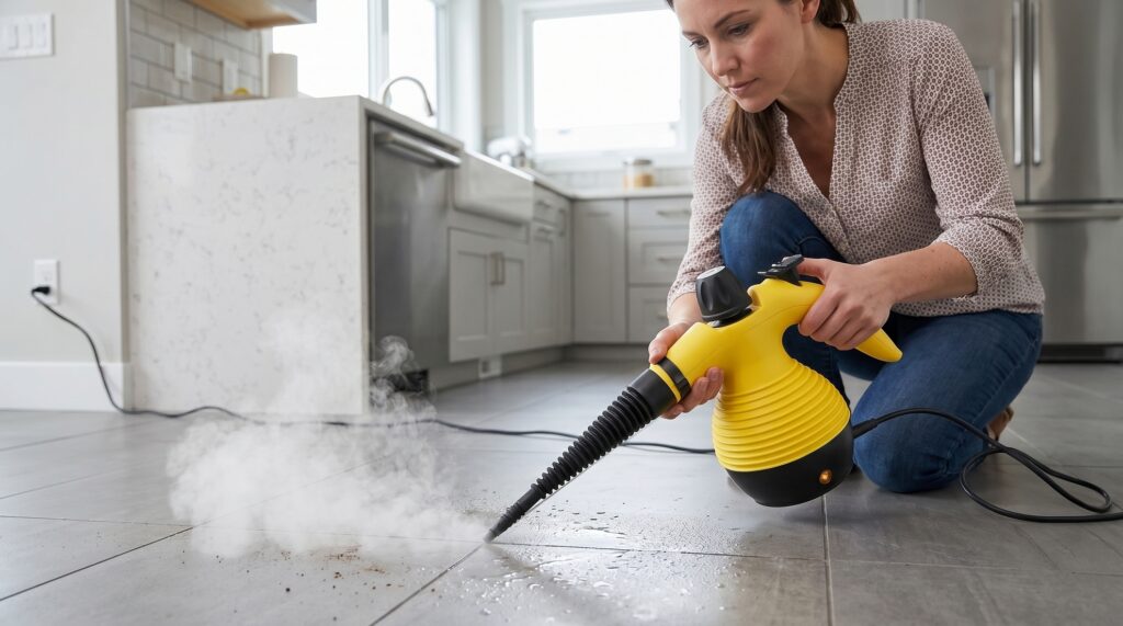 A_person_using_a_handheld_steam_cleaner