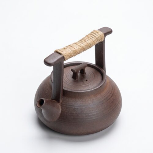 japanese style coarse pottery teapot