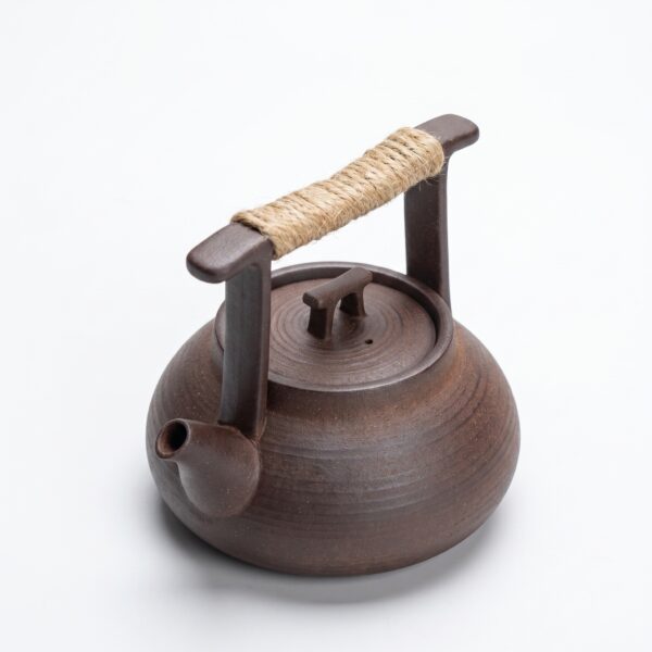 japanese style coarse pottery teapot