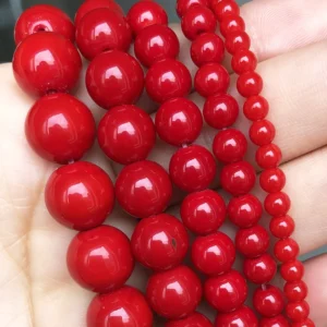 Red Coral Crystal Beads