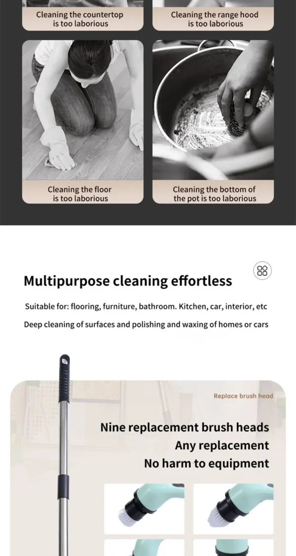 Electric Spin Scrubber Set
