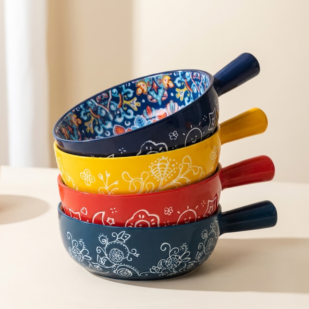 Bohemian-style bowls for dining and cooking